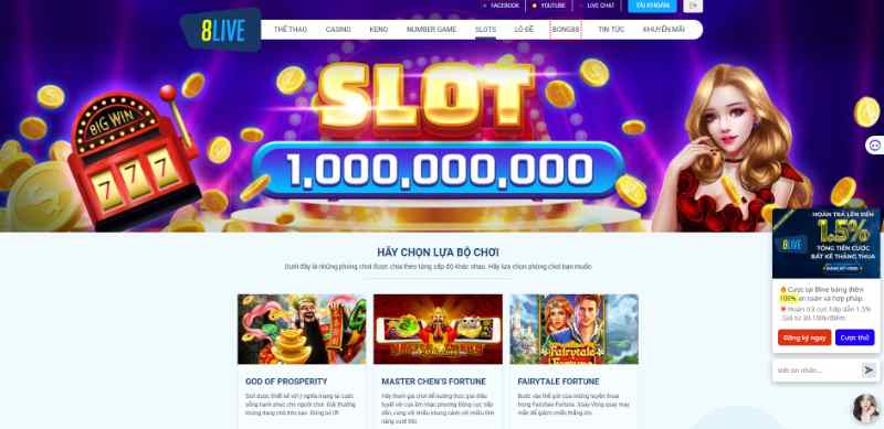 Kho game Slot hấp dẫn của 8LIVE